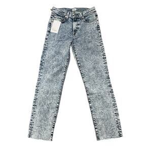 Edwin Bree Mid Rise Slim Skinny Denim Raw Hem Jean in Cosmic Size 25 x 26 NWT